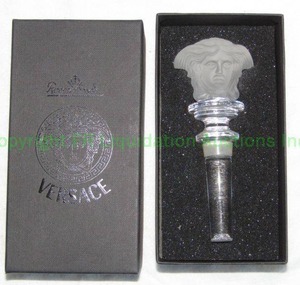 lot 54 image: Versace crystal wine bottle stopper in original Versace box