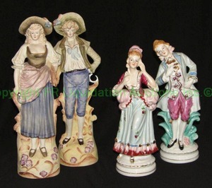lot 56 image: Occupied Japan L & M Hal-Sey Fifth Ave and Post war Japan figurines, approx. 10 tallest