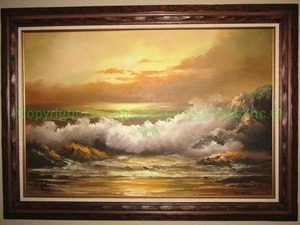 lot 528 image: Artist signed Stevens oil on canvas framed art 43 x 31