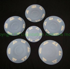lot 114 image: Genuine Wedgwood jasper ware saucers