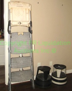 lot 126 image: Folding step ladder and 2 step stools