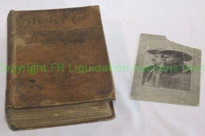 lot 97 image: Antique 1888 Buffalo Bill Cody Story of the Wild West book and complimentary print card