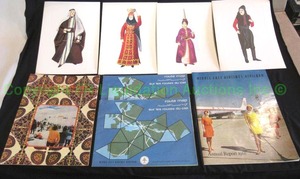 lot 136 image: Vintage Middle East Airlines menu card art and brochures