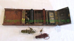 lot 173 image: Late 19th century, electric shock therapy device. Appareil dInduction Volta Faradique Brevete S.G.D.G, A. Gaiffe a Paris