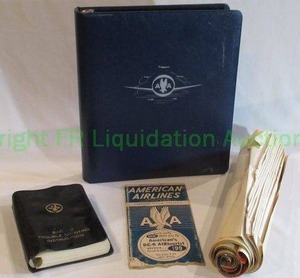 lot 170 image: Vintage 1953 American Airlines time table, trouble shooting manual, 1956 calendar