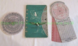 lot 171 image: Vintage aviation Jeppesen computers model CR plus manual & Dalton aircraft navigational computer
