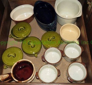 lot 337 image: Stoneware serving dishes including McCoy, Denby, and others