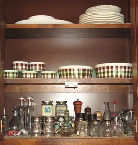 lot 343 image: Assorted condiment servers, dishware plus as shown