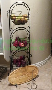 lot 349 image: Fruit basket stand with artificial fruit and more