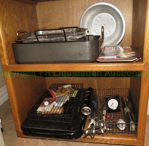 lot 352 image: Assorted baking pans and rotissiere accessories plus as shown