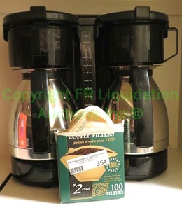 lot 354 image: Krups double pot coffee maker and filters