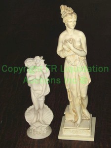 lot 244 image: Bonded marble Roman theme statuettes