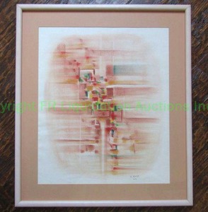 lot 223 image: Artist signed R. Kise 63 pastel on paper Abstract framed 25.75 x 22.50