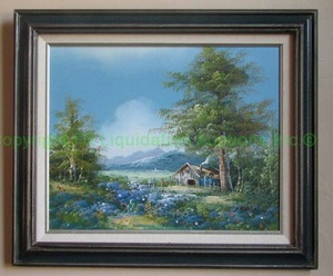 lot 220 image: Signed Moran Oil on canvas Country Farmhouse framed 22 x 26