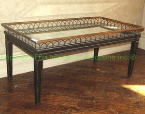 lot 216 image: Embossed mirror top coffee table 25.25 x 45.50 x 25.75