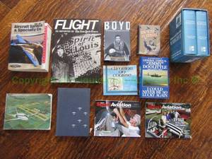lot 204 image: Aviation books some are author signed