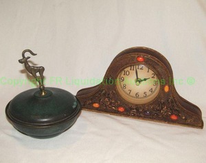 lot 207 image: Mantle clock and ring dish