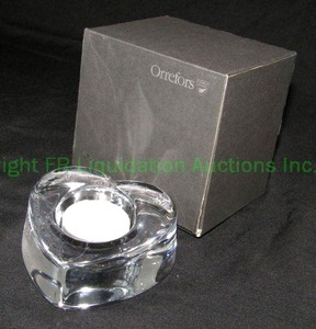 lot 264 image: Orrefors Sweden block crystal candle holder