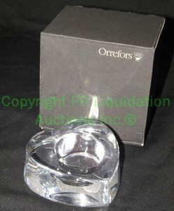 lot 263 image: Orrefors Sweden block crystal candle holder