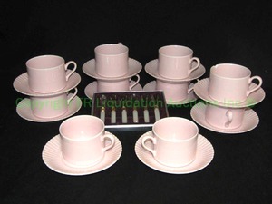 lot 257 image: Laslo for Mikasa porcelain coffee cupsaucer set pattern L9097 pink