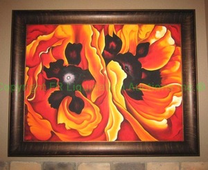 lot 258 image: Oil on canvas Floral unsigned framed 36 x 46