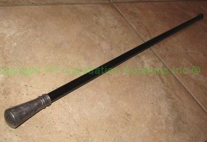 lot 293 image: .925 Silver handle top walking cane