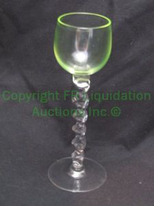 lot 323 image: Uranium glass rope twist stem glass