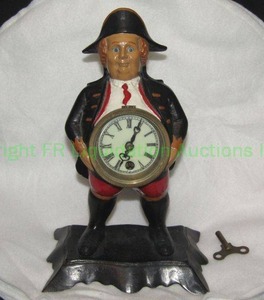 lot 321 image: Reproduction 1858 Germany cast iron mantel clock, includes winding key