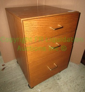 lot 480 image: Solid oak stationary filestorage pedestal cabinet