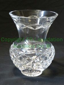 lot 409 image: Waterford signed lead crystal squat vase