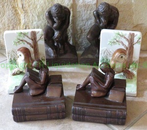 lot 431 image: Vintage OMG ceramic and other book ends