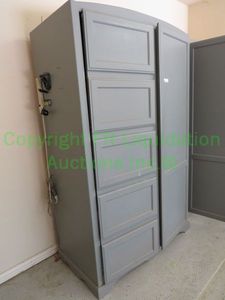lot 441 image: Wood painted storage cabinet (Very Heavy buyer must bring help to remove)