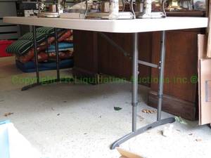lot 452 image: Lifetime plastic top folding table 6ft length