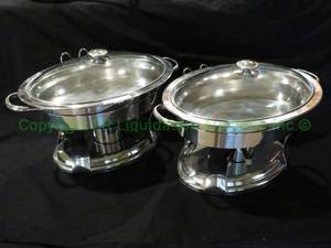 lot 453 image: Chafing pans 4 qrt each (2 total) matches lot 455
