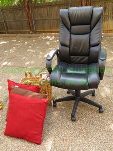 lot 514 image: Solarium accent pillows and an office chair