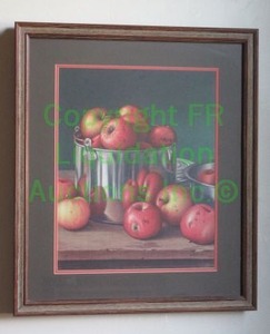 lot 294 image: Print on paper Apples L.W. Prentice 18 x 22 framed