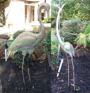 lot 518 image: Metal crane garden art, 2 total