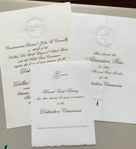 lot 535 image: Rare, 1973 DFW airport dedication ceremonies invitation and pass