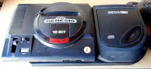 lot 8 image: Sega Genesis 16 Bit Game with accesories as shown