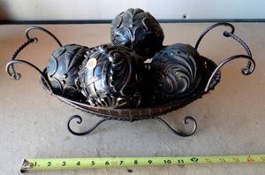 lot 10 image: Art Deco Table Centerpiece with Decorative Balls