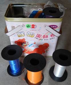 lot 42 image: LARGE TIN FULL OF STREAMER RIBBON