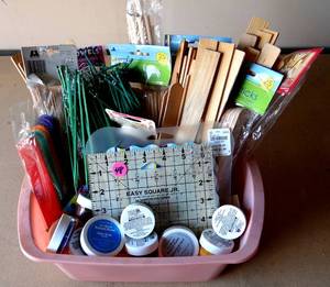 lot 48 image: LOT OF CRAFTING STICKS, SUPPLIES AND PAINT