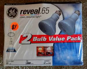 lot 81 image: GE REVEAL 65 - 2 BULB PACK (65 WATTS)