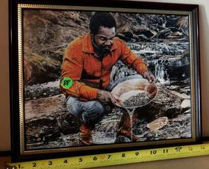 lot 88 image: GOLD MINER PRINT - FRAMED 11 X 14