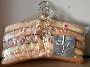 lot 92 image: SET OF 5 SATIN HANGARS (NIP)