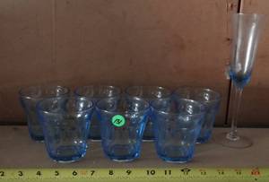 lot 131 image: LOT OF BLUE GLASSWARE