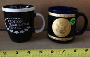 lot 135 image: PAIR OF PRESIDENTIAL THEMED COFFEE MUGS