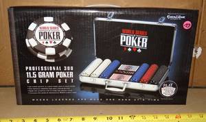 lot 153 image: WORLD SERIES OF POKER PROFESSIONA 300  11.5 GRAM POKER CHIP SET - NEW