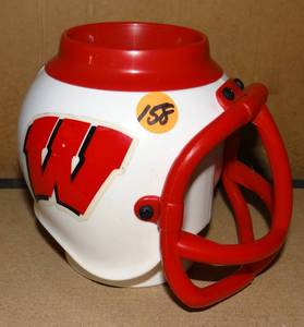lot 158 image: OFFICIAL NCAA WISCONSIN FOOTBALL HELMET DRINKING CUP