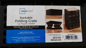 lot 175 image: MAINSTAYS FOLDABLE STORAGE CRATE - MEASURES 19 X 13.75 X 9.5